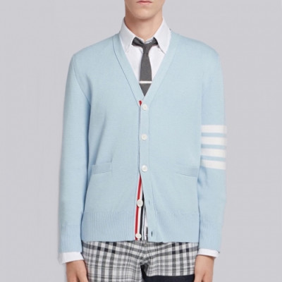 [톰브라운]Thom Browne 2021 Mens Strap V-neck Cardigan - 톰브라운 2021 남성 스트랩 브이넥 가디건 Thom01176x.Size(m - 2xl).블루