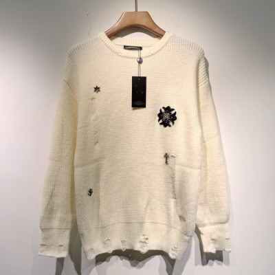 [크롬하츠]Chrome Hearts 2021 Mens Crew-neck Wool Sweaters - 크롬하츠 2021 남성 크루넥 울 스웨터 Chr0325x.Size(s - 2xl).아이보리