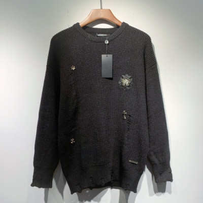 [크롬하츠]Chrome Hearts 2021 Mens Crew-neck Wool Sweaters - 크롬하츠 2021 남성 크루넥 울 스웨터 Chr0327x.Size(s - 2xl).블랙