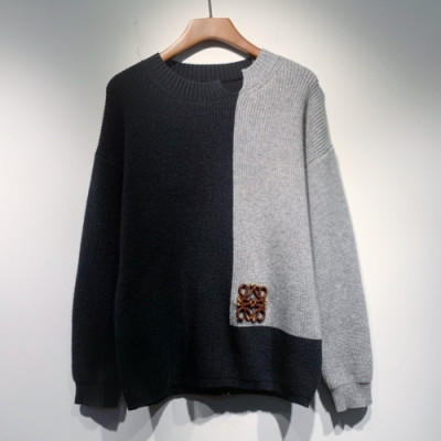 [로에베]Loewe 2021 Mens Logo Crew-neck Wool Sweaters - 로에베 2021 남성 로고 크루넥 울 스웨터 Loe0361x.Size(s - 2xl).블랙