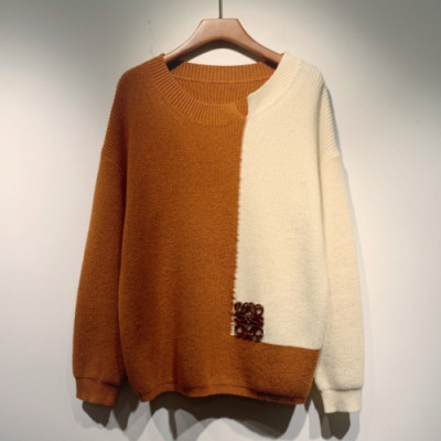 [로에베]Loewe 2021 Mens Logo Crew-neck Wool Sweaters - 로에베 2021 남성 로고 크루넥 울 스웨터 Loe0362x.Size(s - 2xl).오렌지