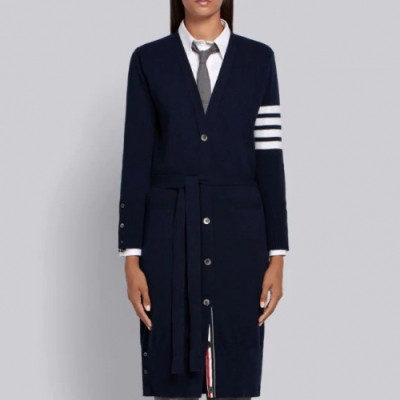 Thom Browne 2021 Womens Strap V-neck Cardigan - 톰브라운 2021 여성 스트랩 브이넥 가디건 Thom01186x.Size(s - l).네이비