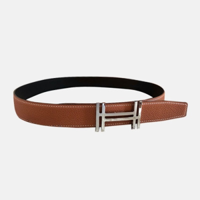 Hermes 2021 Men's Leather Belt - 에르메스 2021 남성용 레더 벨트，HERBT0110,브라운