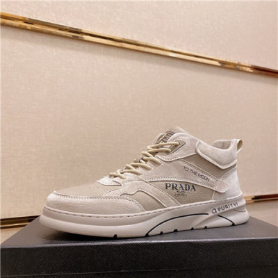 Prada 2021 Men's Leather Running Shoes - 프라다 2021 남성용 레더 런닝슈즈,Size(240-270),PRAS0677,화이트