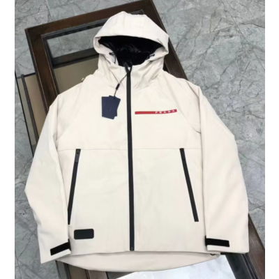 [프라다]Prada 2022 Mens Logo Casual Jackets - 프라다 2022 남성 로고 캐쥬얼 자켓 Pra02163x.Size(m - 3xl).아이보리