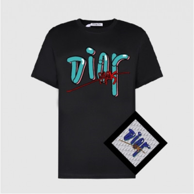 [디올]Dior 2021 Mm/Wm Casual Crew-neck Short Sleeved Tshirts - 디올 2021 남/녀 캐쥬얼 크루넥 반팔티 Dio01106x.Size(s - xl).블랙