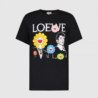 [로에베]Loewe 2021 Mm/Wm Smile Short Sleeved Tshirts - 로에베 2021 남자 스마일 실켓 반팔티 Loe0367x.Size(s - xl).블랙