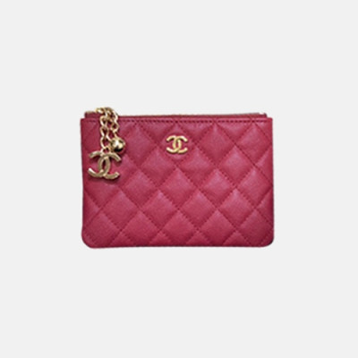 Chanel 2021 Women's Leather Coin purse 11cm - 샤넬 2021 여성용 레더 코인퍼스,11cm,CHAW0091,레드