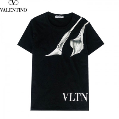 [발렌티노]Valentino 2021 Mens Logo Crew-neck Short Sleeved Tshirts - 발렌티노 2021 남성 로고 크루넥 반팔티 Val0455x.Size(s - 2xl).블랙