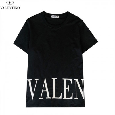 [발렌티노]Valentino 2021 Mens Logo Crew-neck Short Sleeved Tshirts - 발렌티노 2021 남성 로고 크루넥 반팔티 Val0457x.Size(s - 2xl).블랙