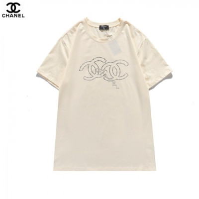 [샤넬]Chanel 2021 Mm/Wm 'CC' Logo Cotton Short Sleeved Tshirts - 샤넬 2021 남/녀 'CC'로고 코튼 반팔티 Cnl0656x.Size(s - 2xl).아이보리