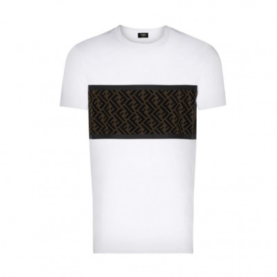 [펜디]Fendi 2021 Mens Logo Casual Short Sleeved Tshirts - 펜디 2021 남성 로고 캐쥬얼 코튼 반팔티 Fen0921x.Size(s - 3xl).화이트