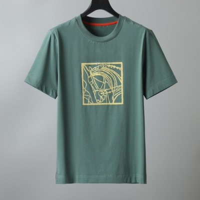 [에르메스]Hermes 2021 Mens Crew-neck Short Sleeved Tshirts - 에르메스 2021 남성 크루넥 반팔티 Her0585x.Size(m - 3xl).그린