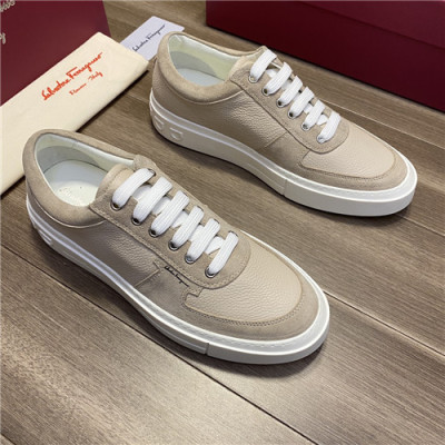 Salvatore Ferragamo 2021 Men's Leather Sneakers - 페라가모 2021 남성용 레더 스니커즈,Size(240-270),FGMS0533,베이지