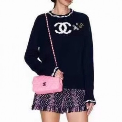 [샤넬]Chanel 2020 Womens 'cc' Logo Crew-neck Sweaters - 샤넬 2020 여성 'cc' 로고 크루넥 스웨터 Cnl0637x.Size(s - l)네이비