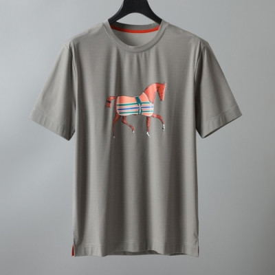 [에르메스]Hermes 2021 Mens Crew-neck Short Sleeved Tshirts - 에르메스 2021 남성 크루넥 반팔티 Her0588x.Size(m - 3xl).그레이