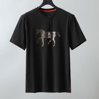 [에르메스]Hermes 2021 Mens Crew-neck Short Sleeved Tshirts - 에르메스 2021 남성 크루넥 반팔티 Her0592x.Size(m - 3xl).블랙