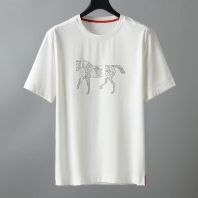 [에르메스]Hermes 2021 Mens Crew-neck Short Sleeved Tshirts - 에르메스 2021 남성 크루넥 반팔티 Her0593x.Size(m - 3xl).화이트