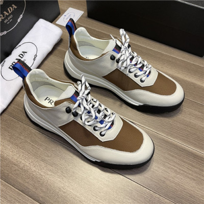 Prada 2021 Men's Leather Sneakers - 프라다 2021 남성용 레더 스니커즈,Size(240-270),PRAS0728,화이트