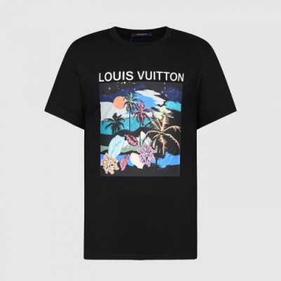 [루이비통]Louis vuitton 2021 Mm/Wm Logo Short Sleeved Tshirts - 루이비통 2021 남/녀 로고 반팔티 Lou02618x.Size(s - xl).블랙