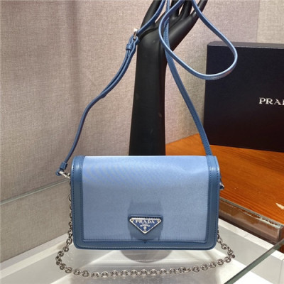 [프라다]Prada 2021 's Leather Clutch Bag,28cm - 프라다 2021  레더 클러치백,28cm,PRAB0338,스카이블루