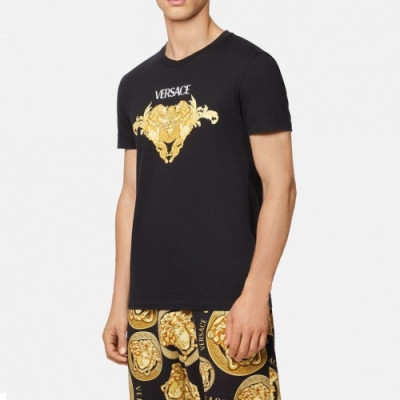 [베르사체]Versace 2021 Mens Logo Short Sleeved Tshirts - 베르사체 2021 남성 메두사 반팔티 Ver0792x.Size(s - 3xl).블랙