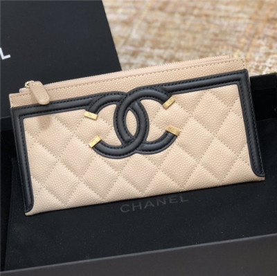 Chanel 2021 Women's Leather Wallet,19cm - 샤넬 2021 여성용 레더 장지갑,19cm,CHAW0126,베이지