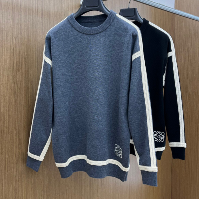 로에베 남성 그레이 크루넥 스웨터 - Loewe Mens Gray Sweaters - loe822x