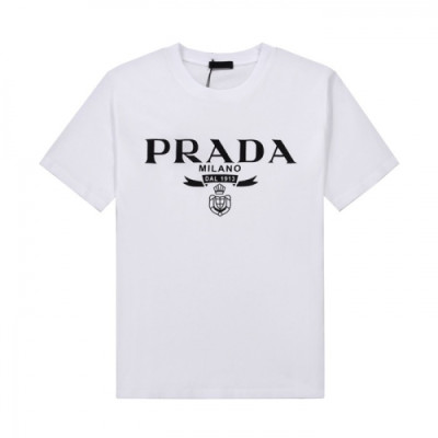 [프라다]Prada 2021 Mm/Wm Basic Logo Short Sleeved Tshirts  - 프라다 2021 남/녀 베이직 로고 반팔티 Pra02194x.Size(xs - l).화이트