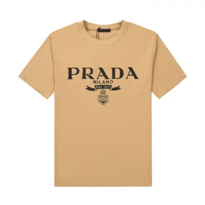 [프라다]Prada 2021 Mm/Wm Basic Logo Short Sleeved Tshirts  - 프라다 2021 남/녀 베이직 로고 반팔티 Pra02195x.Size(xs - l).카멜