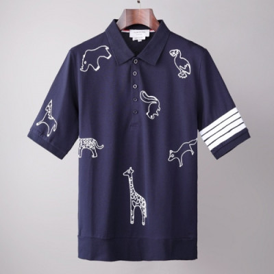 [톰브라운]Thom Browne 2021 Mens Casual Short Sleeved Tshirts - 톰브라운 2021 남성 캐쥬얼 반팔티 Thom01233x.Size(m - 2xl).네이비