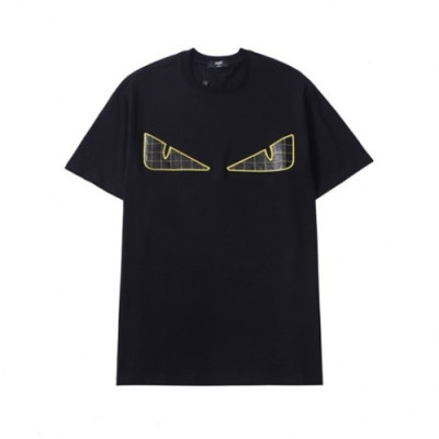 [펜디]Fendi 2021 Mens Logo Casual Short Sleeved Tshirts - 펜디 2021 남성 로고 캐쥬얼 코튼 반팔티 Fen0948x.Size(s - 2xl).블랙