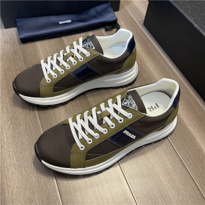 Prada 2021 Men's Leather Sneakers - 프라다 2021 남성용 레더 스니커즈,Size(240-270),PRAS0744,브라운