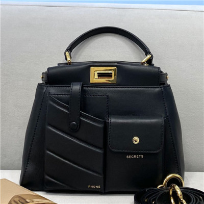 [펜디]Fendi 2021 Peekaboo Tote Shoulder Bag,23cm - 펜디 2021 피카부 토트 숄더백,23cm,FENB0650,블랙