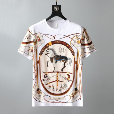 [에르메스]Hermes 2021 Mens Crew-neck Short Sleeved Tshirts - 에르메스 2021 남성 크루넥 반팔티 Her0609x.Size(l - 4xl).화이트