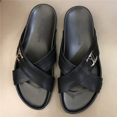 Louis Vuitton 2021 Men's Leather Slipper - 루이비통 2021 남성용 레더 슬리퍼,Size(240-270),LOUS1907,블랙