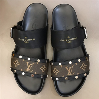 Louis Vuitton 2021 Men's Leather Slipper - 루이비통 2021 남성용 레더 슬리퍼,Size(240-270),LOUS1910,블랙