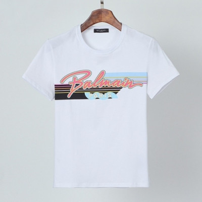 [발망]Balmain 2021 Mens Logo Cotton Short Sleeved Tshirs - 발망 2021 남성 로고 코튼 반팔티 Bam0114x.Size(m - 3xl).화이트