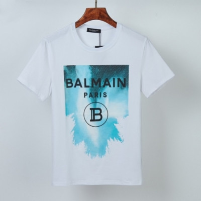 [발망]Balmain 2021 Mens Logo Cotton Short Sleeved Tshirs - 발망 2021 남성 로고 코튼 반팔티 Bam0118x.Size(m - 3xl).화이트