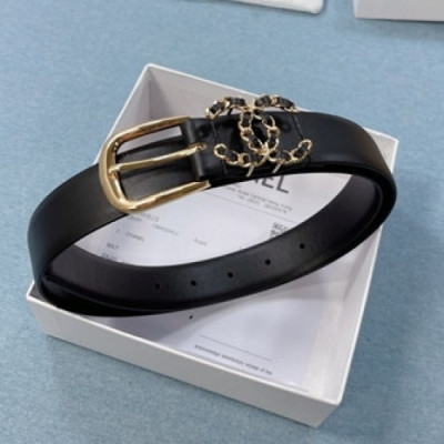 Chanel 2021 Women's Leather Belt,3.0cm - 샤넬 2021 여성용 레더 벨트,3.0cm,CHABT0149,블랙