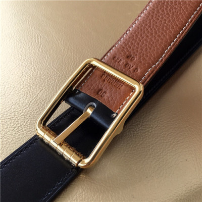 [매장판}Hermes 2021 Men's Leather Belt,3.2cm - 에르메스 2021 남성용 레더 벨트,3.2cm,HERBT0141,브라운