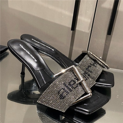 Alexander Wang 2021 Women's Leather High Heel Slipper - 알렉산더왕 2021 여성용 레더 하이힐 슬리퍼,Size(225-250),ALWS0043,블랙