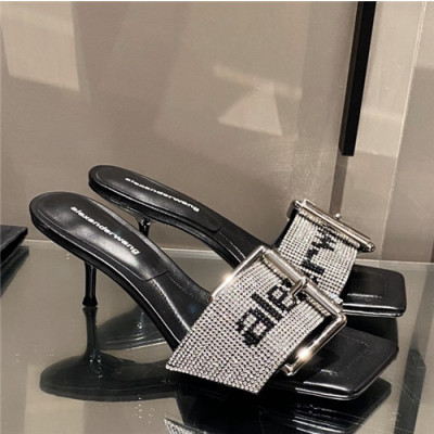 Alexander Wang 2021 Women's Leather High Heel Slipper - 알렉산더왕 2021 여성용 레더 하이힐 슬리퍼,Size(225-250),ALWS0044,블랙