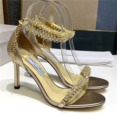 Jimmy Choo 2021 Women's Leather High Heel Sandal - 지미츄 2021 여성용 레더 하이힐 샌들,Size(225-250),JIMS0097,골드