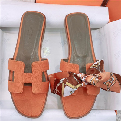 Hermes 2021 Women's Leather Slipper - 에르메스 2021 여성용 레더 슬리퍼,Size(225-250),HERS0412,오렌지