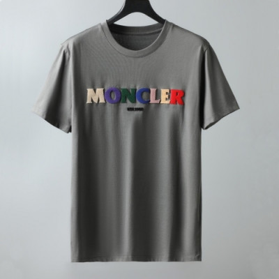 [매장판]Moncler 2021 Mens Logo Crew-neck Short Sleeved Tshirts - 몽클레어 2021 남성 로고 크루넥 반팔티 Moc02185x.Size(m - 3xl).그레이