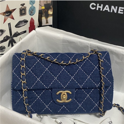 [샤넬]Chanel 2021 Denim Classic Flap Shoulder Bag,26.5cm - 샤넬 2021 데님 클래식 플랩 숄더백,26.5cm,CHAB1630,블루