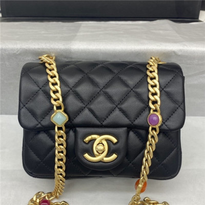 [샤넬]Chanel 2021 Women's Leather Shouder bag,17cm - 샤넬 2021 여성용 레더 숄더백,17cm,CHAB1642,블랙