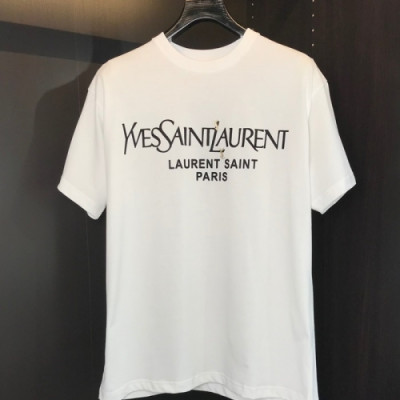 [입생로랑]Saint Laurent 2021 Mens Logo Cotton Short Sleeved Tshirs - 입생로랑 2021 남성 로고 코튼 반팔티 Ysl0114x.Size(s - l).화이트