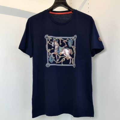 [에르메스]Hermes 2021 Mens Crew-neck Short Sleeved Tshirts - 에르메스 2021 남성 크루넥 반팔티 Her0623x.Size(m - 2xl).네이비